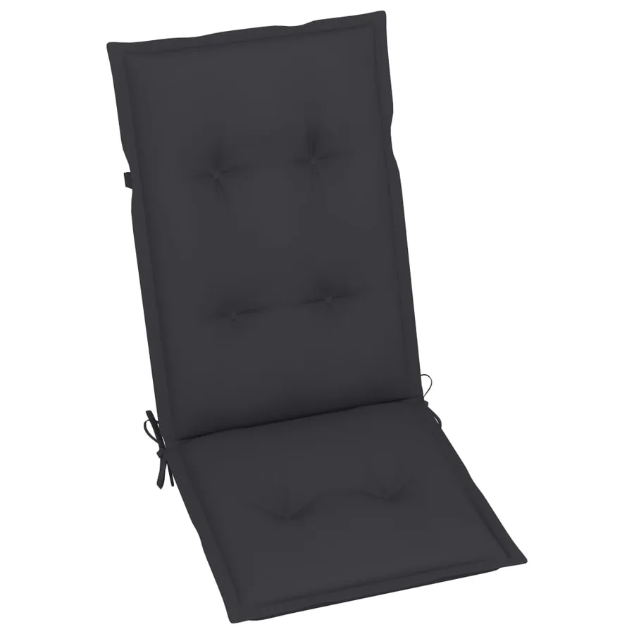 Chaises de jardin lot de 6 et coussins anthracite Bois de teck - 7