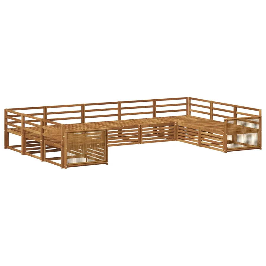 Ensemble de canapés d'extérieur 9 pcs Naturel - 2