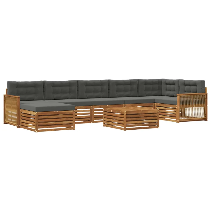 Ensemble de canapés d'extérieur 8 pcs Naturel et Anthracite - 2