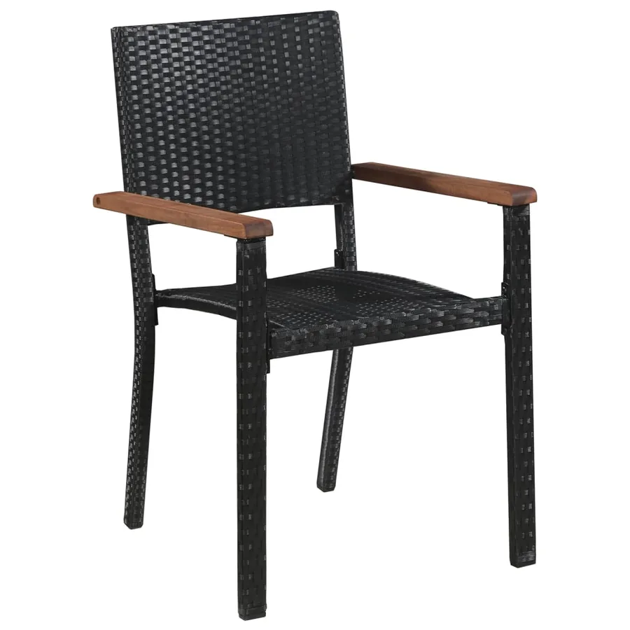 Ensemble à manger de jardin 5 pcs Noir - 6