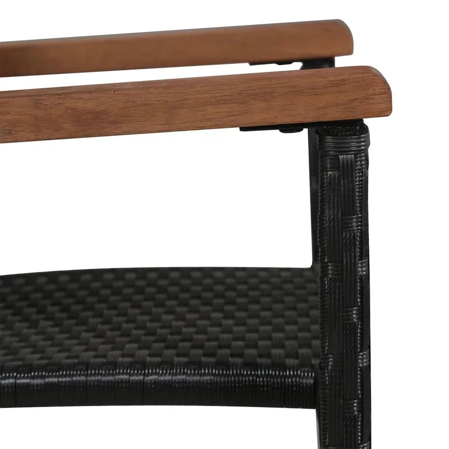 Ensemble à manger de jardin 5 pcs Noir - 8