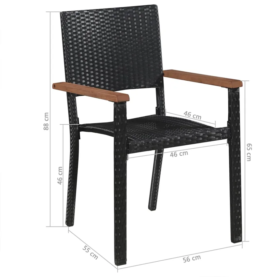 Ensemble à manger de jardin 5 pcs Noir - 9