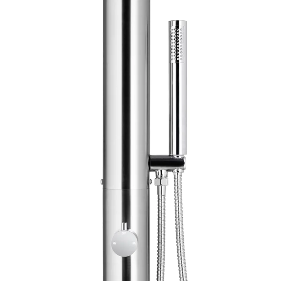 Douche de jardin avec base marron 225 cm Acier inoxydable - 7