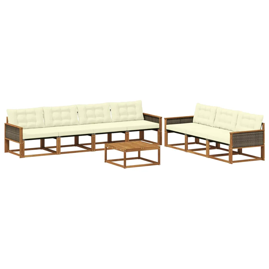 Ensemble de canapés d'extérieur 8 pcs Naturel et Crème - 2