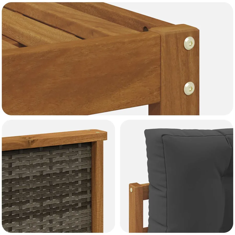 Ensemble de canapés d'extérieur 7 pcs Naturel et Anthracite - 6