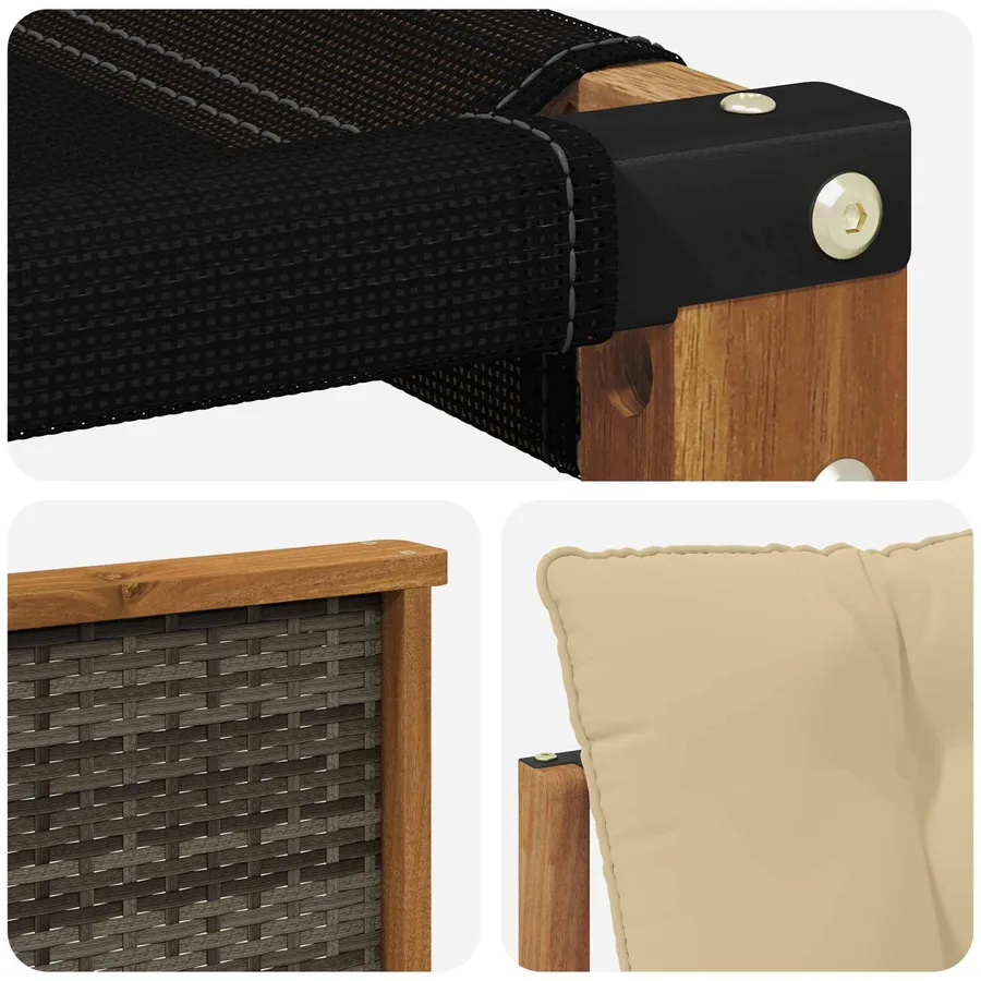 Ensemble de canapés d'extérieur 4 pcs Naturel et Beige - 7