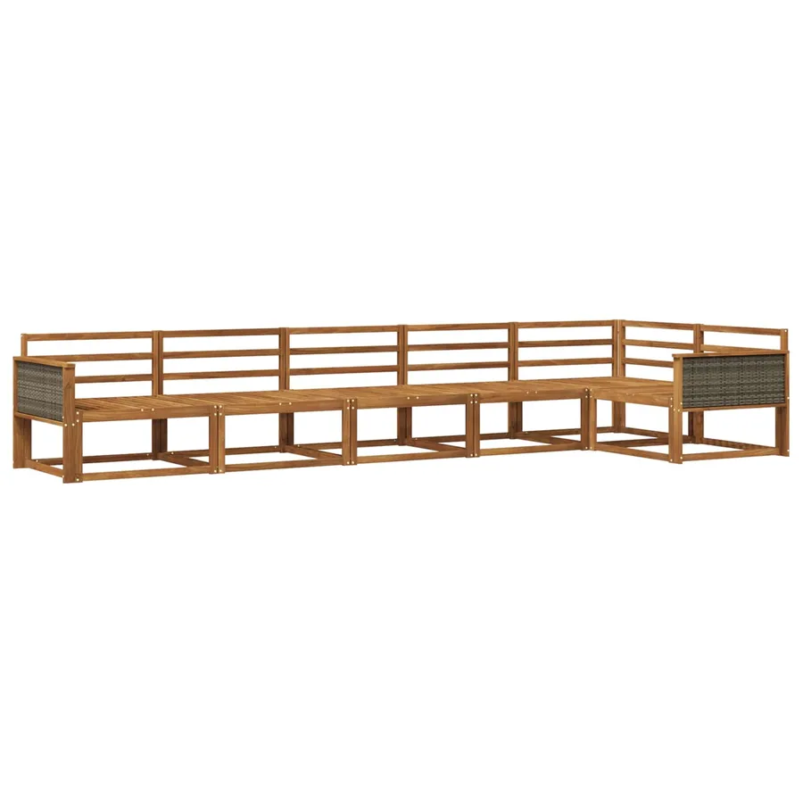 Ensemble de canapés d'extérieur 6 pcs Naturel - 2