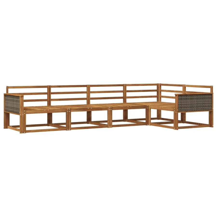 Ensemble de canapés d'extérieur 5 pcs Naturel - 2
