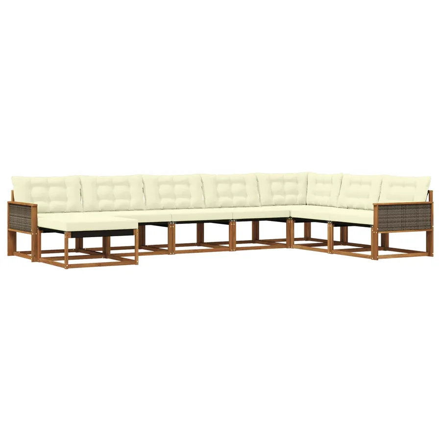 Ensemble de canapés d'extérieur 8 pcs Naturel et Crème - 2