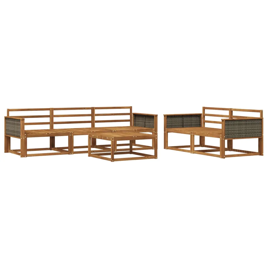Ensemble de canapés d'extérieur 6 pcs Naturel - 2
