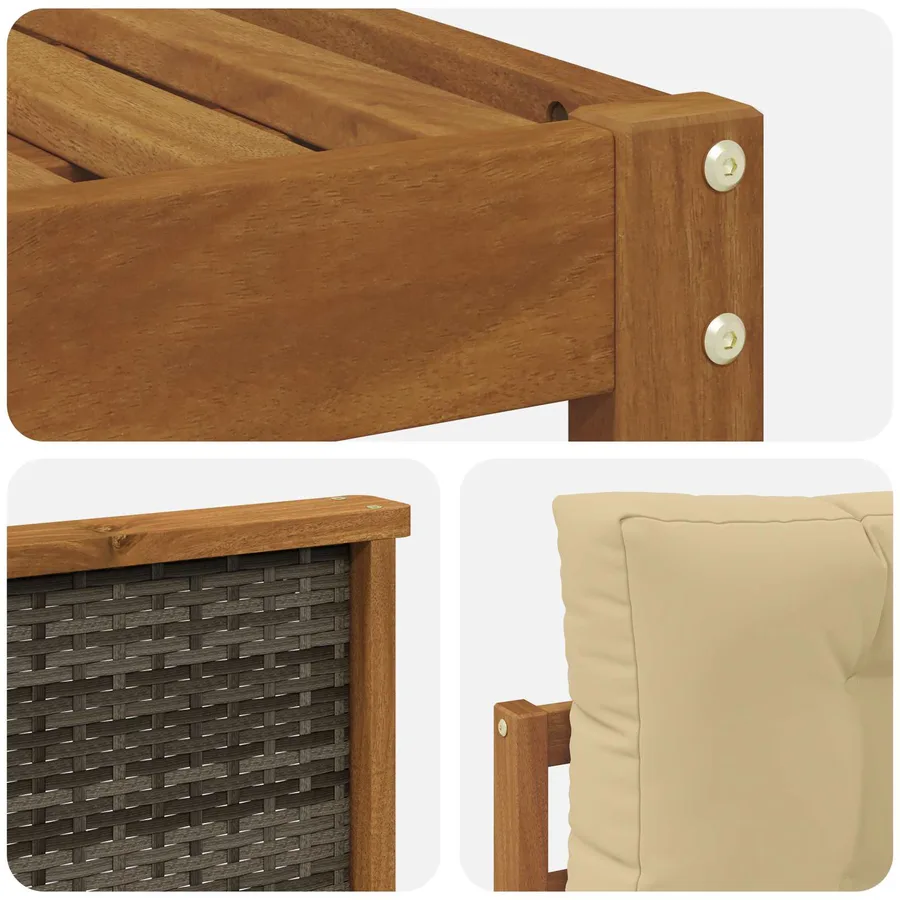 Ensemble de canapés d'extérieur 7 pcs Naturel et Beige - 7