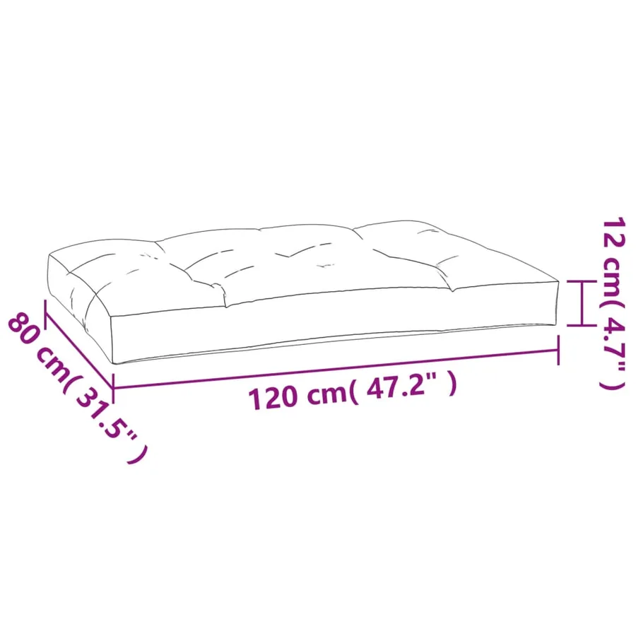 Coussin de palette vert 120x80x12 cm tissu - 9