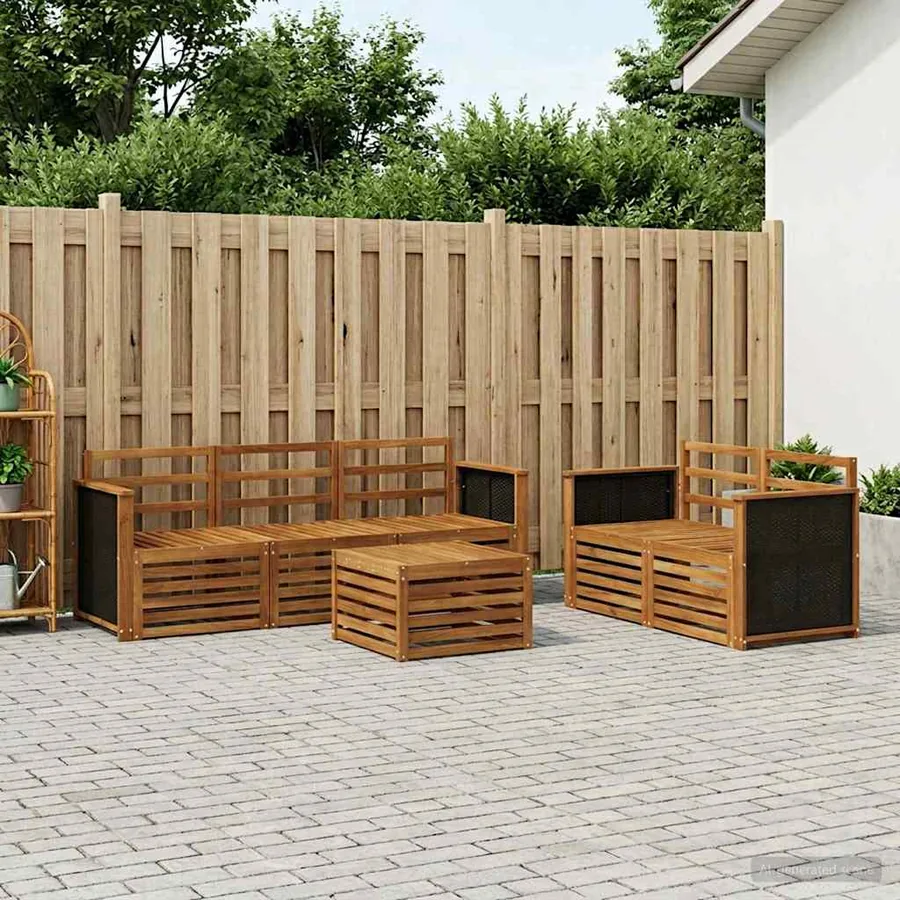 Ensembles de canapés 6 pcs Bois d'Acacia Massif