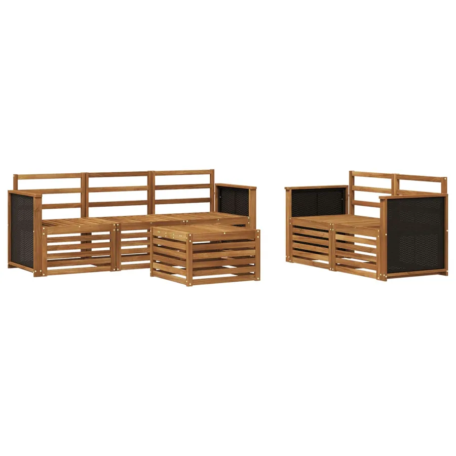 Ensembles de canapés 6 pcs Bois d'Acacia Massif - 2
