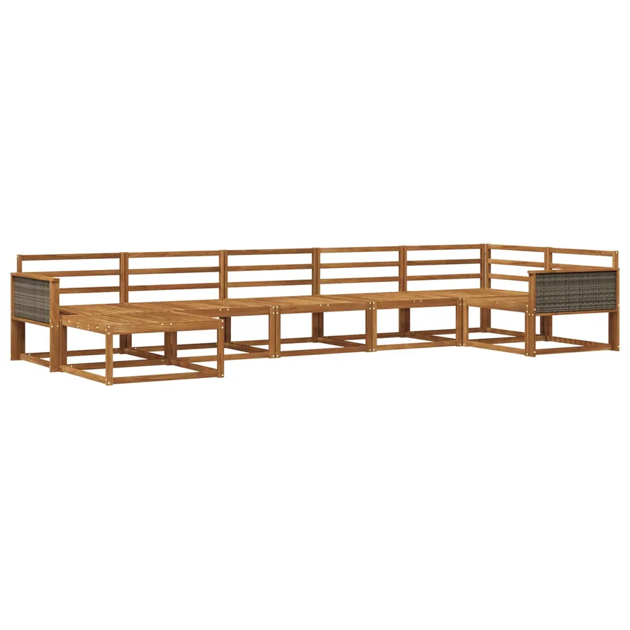 Ensemble de canapés d'extérieur 7 pcs Naturel - 2