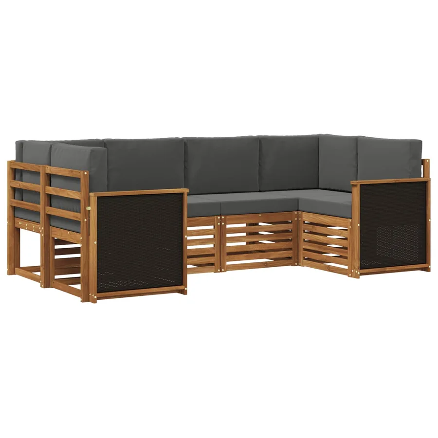 Ensemble de canapé d'angle 5 pcs Naturel et Anthracite - 2