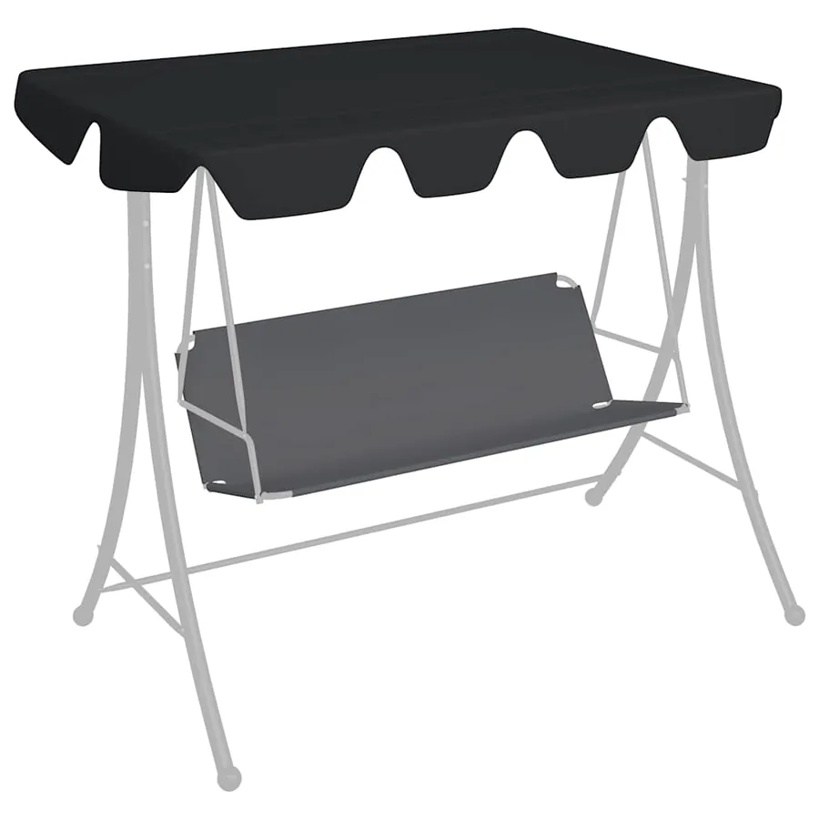 Toit de rechange de balançoire noir 150/130x105/70 cm