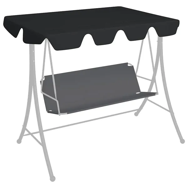 Toit de rechange de balançoire noir 150/130x105/70 cm
