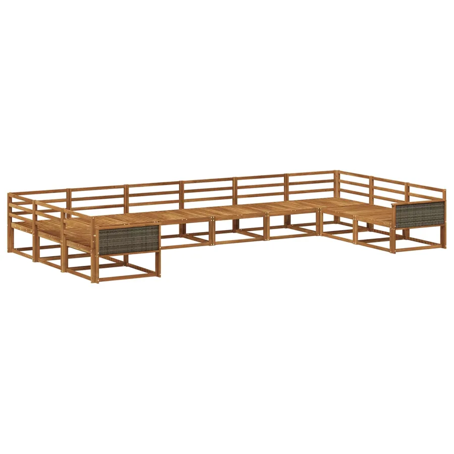 Ensemble de canapés d'extérieur 10 pcs Naturel - 2
