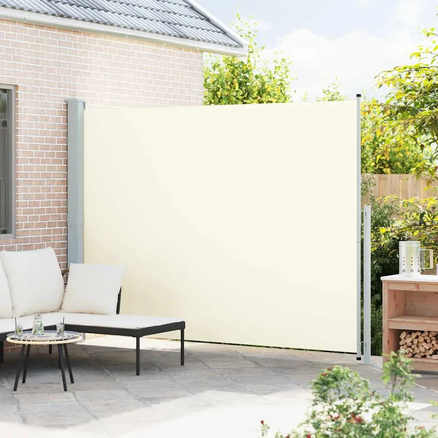 Auvent latéral rétractable de patio 220x300 cm Crème - 3
