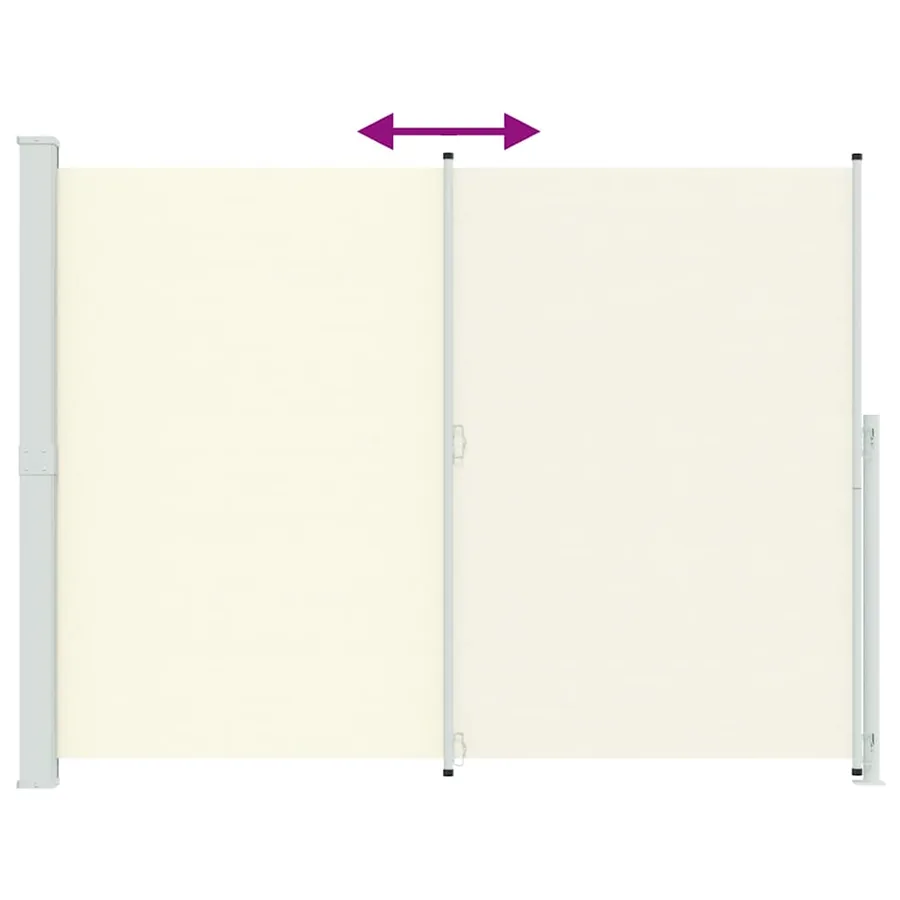 Auvent latéral rétractable de patio 220x300 cm Crème - 7