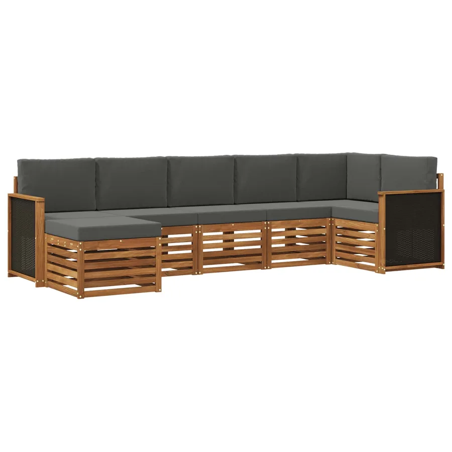 Ensemble de canapé d'angle 6 pcs Naturel et Anthracite - 2