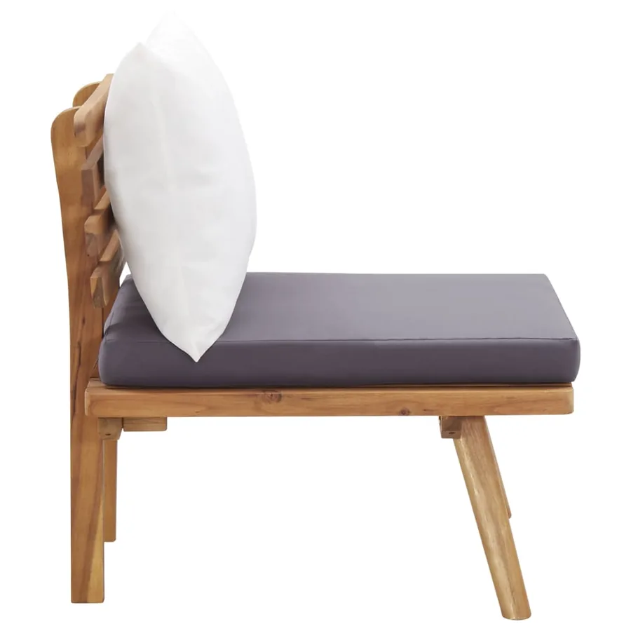 Salon de jardin 4 pcs avec coussins Bois d'acacia solide - 10