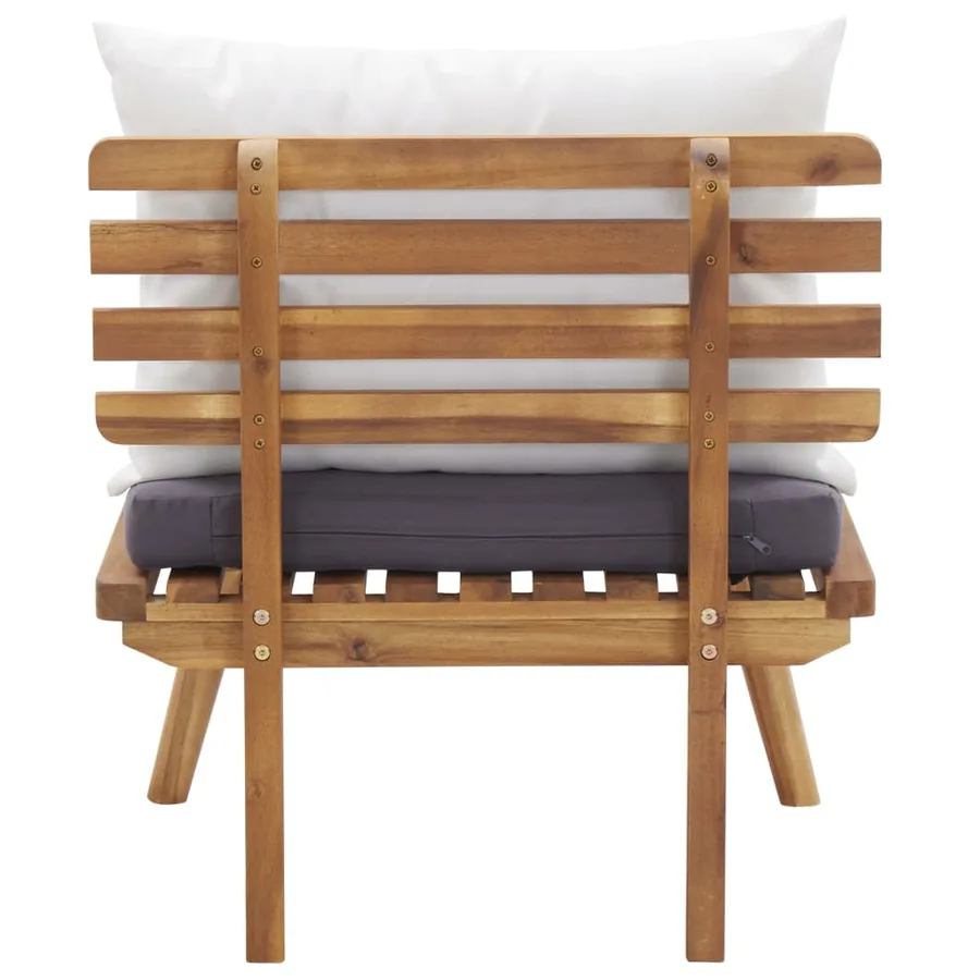 Salon de jardin 4 pcs avec coussins Bois d'acacia solide - 11