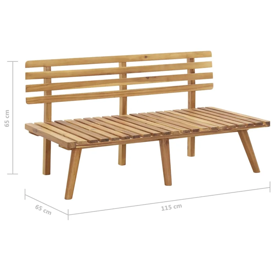 Salon de jardin 4 pcs avec coussins Bois d'acacia solide - 16