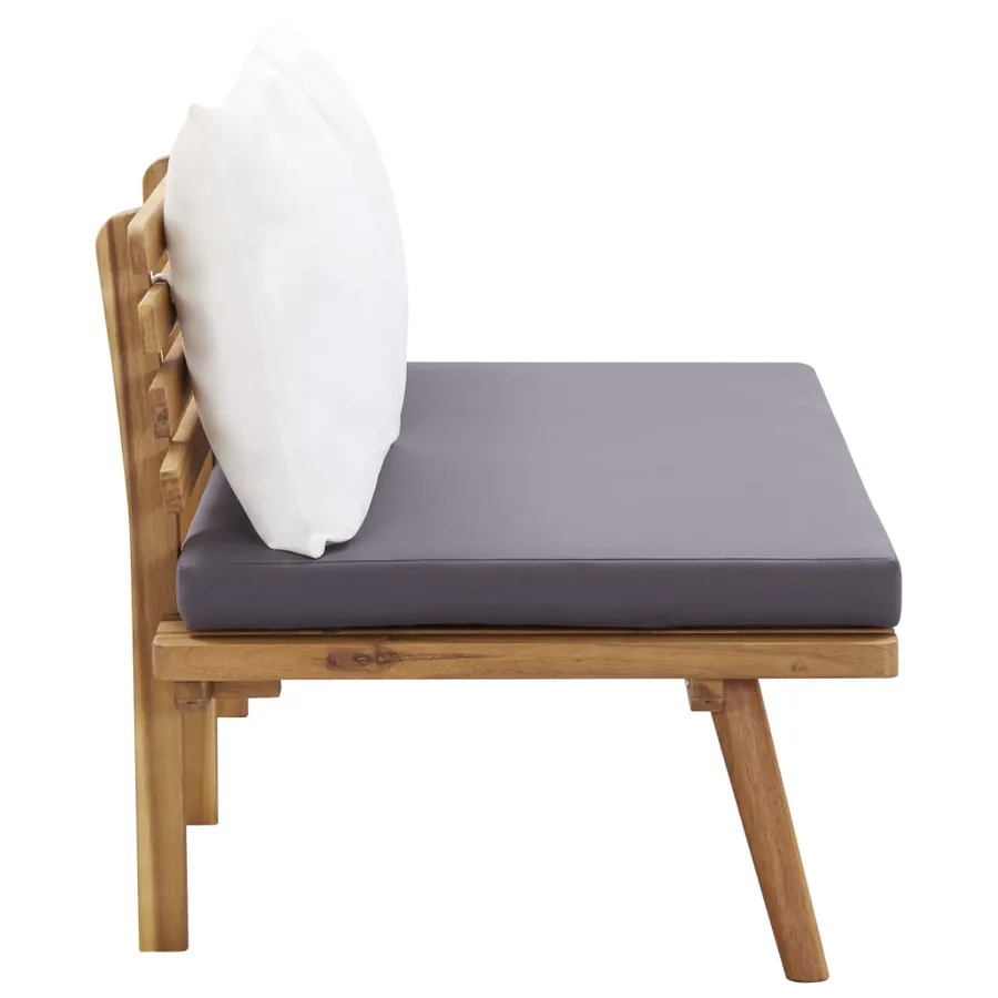 Salon de jardin 4 pcs avec coussins Bois d'acacia solide - 7