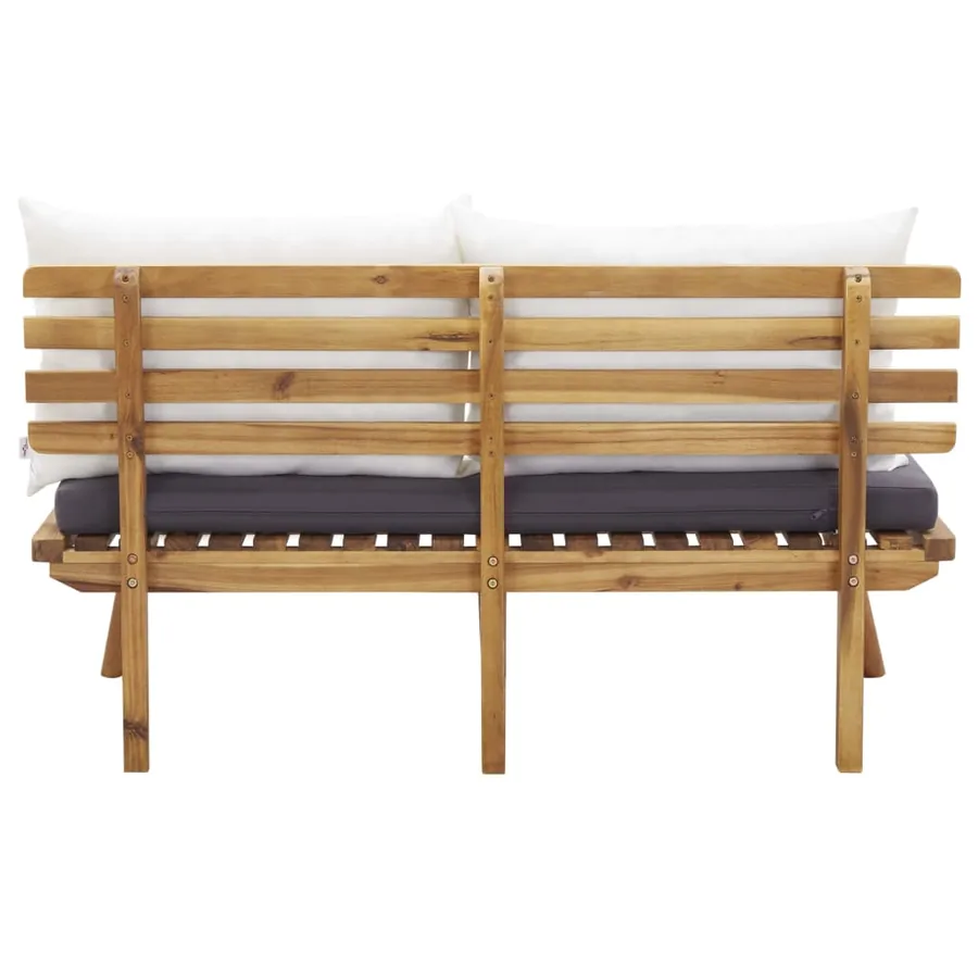 Salon de jardin 4 pcs avec coussins Bois d'acacia solide - 8