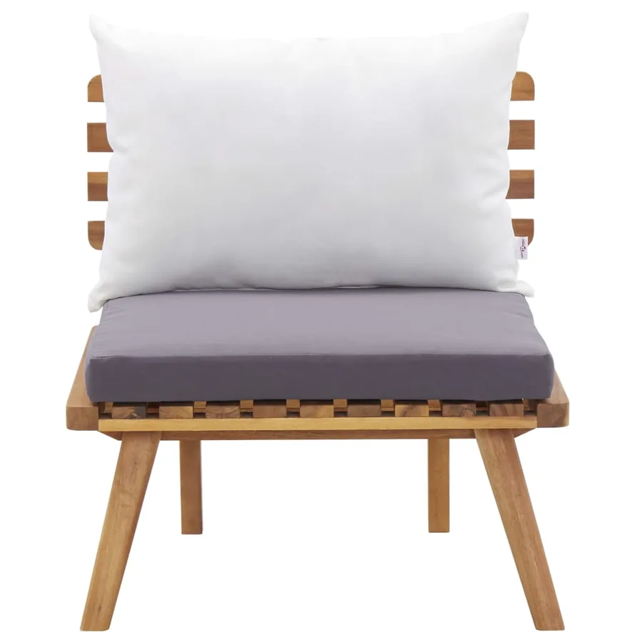 Salon de jardin 4 pcs avec coussins Bois d'acacia solide - 9
