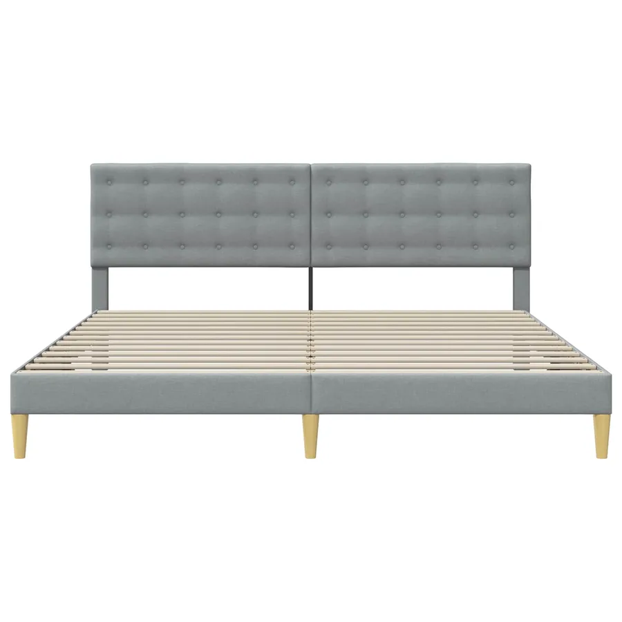 Cadre de lit avec tête de lit Gris clair 180 x 200 cm Tissu - 4
