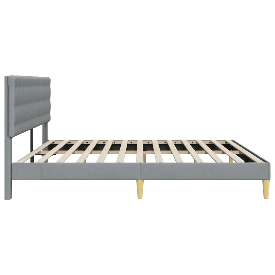 Cadre de lit avec tête de lit Gris clair 180 x 200 cm Tissu - 5