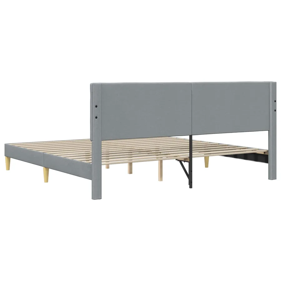 Cadre de lit avec tête de lit Gris clair 180 x 200 cm Tissu - 6