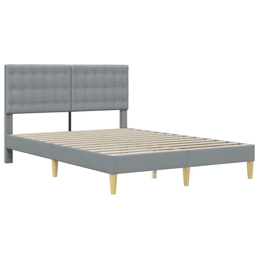 Cadre de lit avec matelas Gris clair 140 x 190 cm Tissu - 4