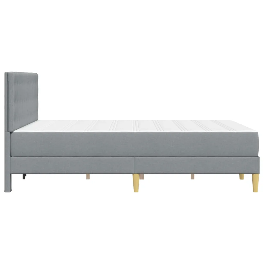 Cadre de lit avec matelas Gris clair 140 x 190 cm Tissu - 7