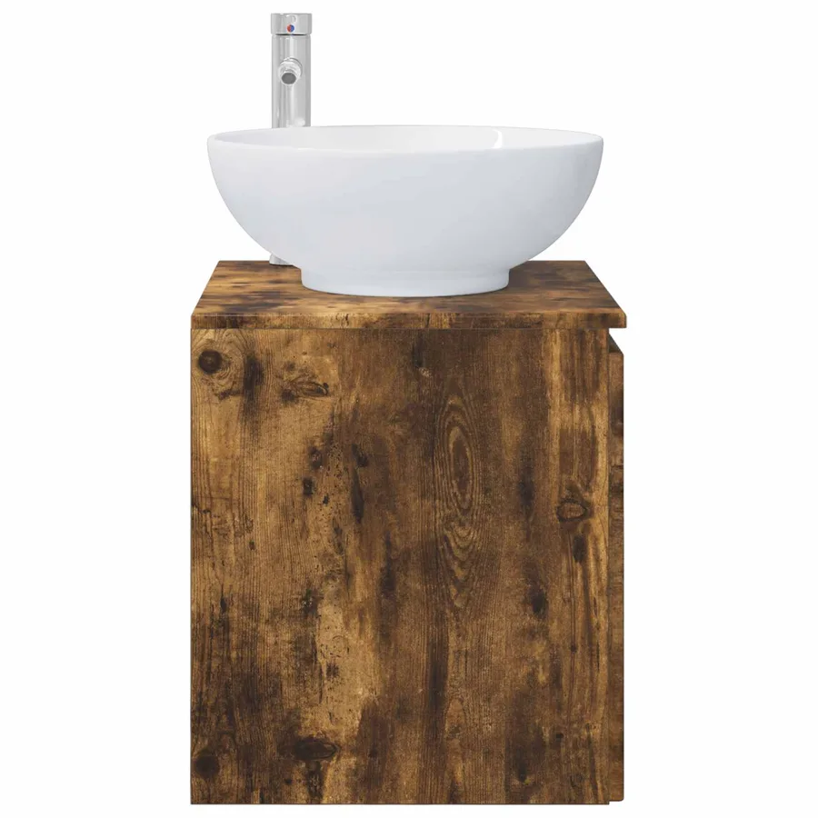 Vanité de lavabo mural Chêne fumé 49,5 x 44,5 x 65 cm - 4