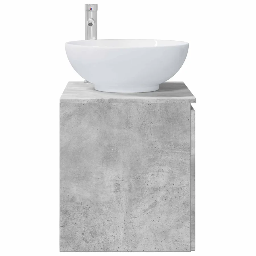 Vanité de lavabo mural Gris béton 49,5 x 44,5 x 65 cm - 4