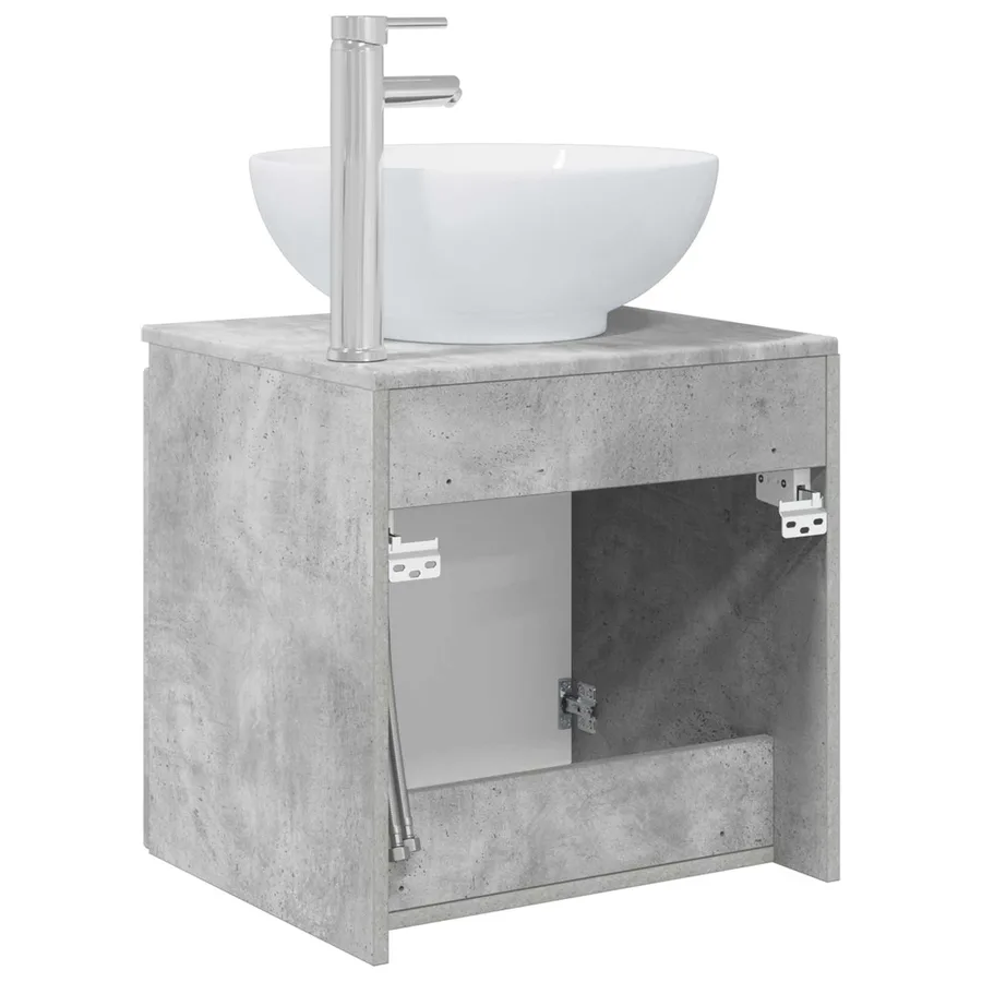 Vanité de lavabo mural Gris béton 49,5 x 44,5 x 65 cm - 5