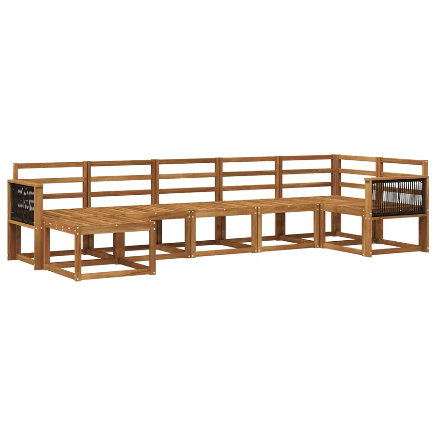 Ensemble de canapés d'extérieur 7 pcs Naturel - 2