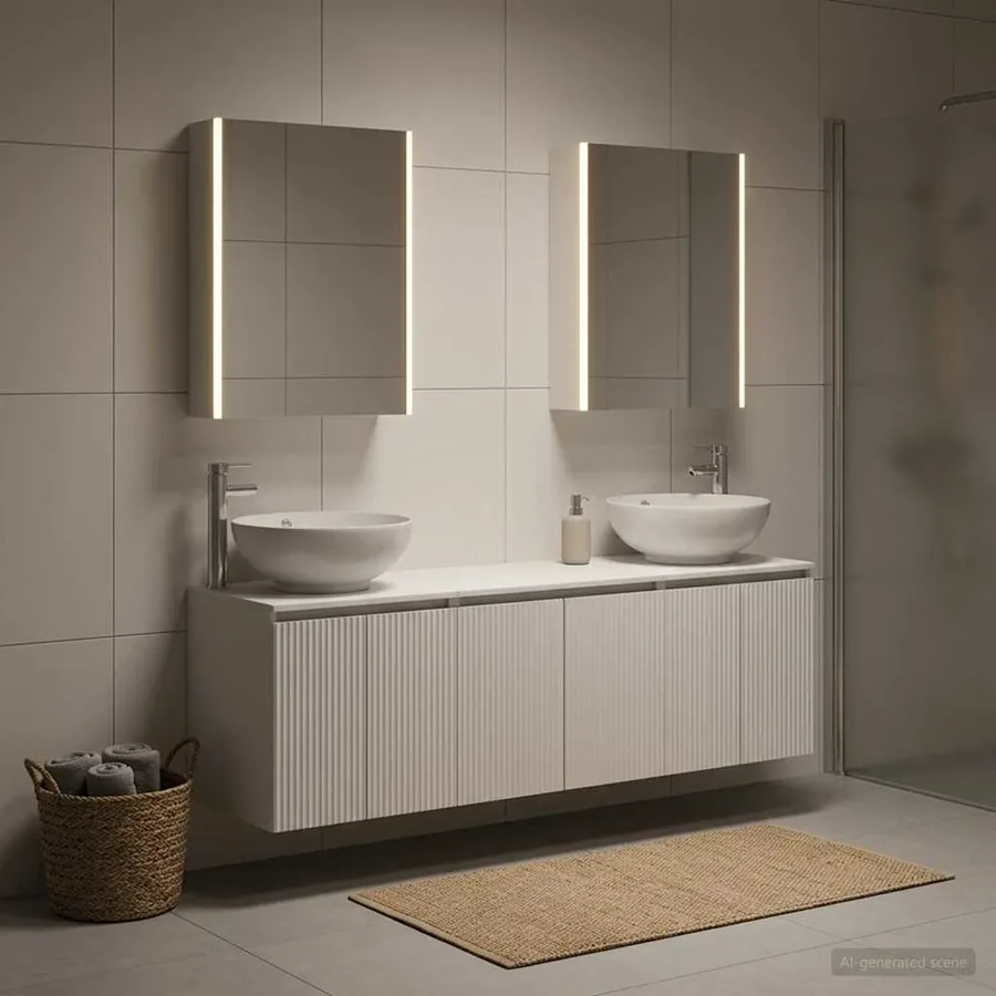 Ensemble d'armoire de salle de bain 5 pcs Blanc