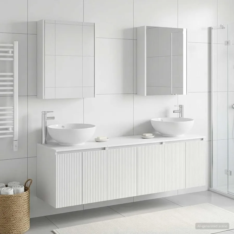 Ensemble d'armoire de salle de bain 5 pcs Blanc - 4