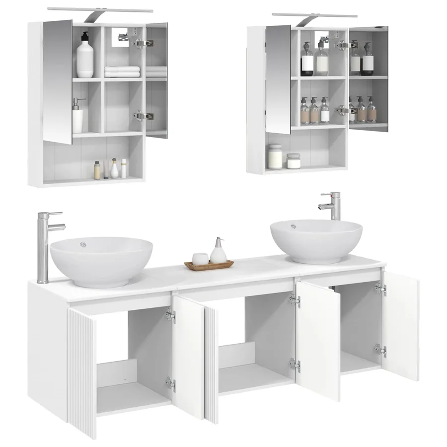 Ensemble d'armoire de salle de bain 5 pcs Blanc - 3