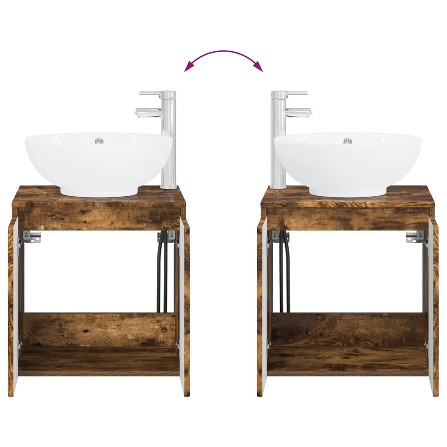 Ensemble d'armoire de salle de bain 5 pcs Chêne fumé - 13