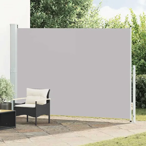Auvent latéral rétractable de patio 200x300 cm Gris