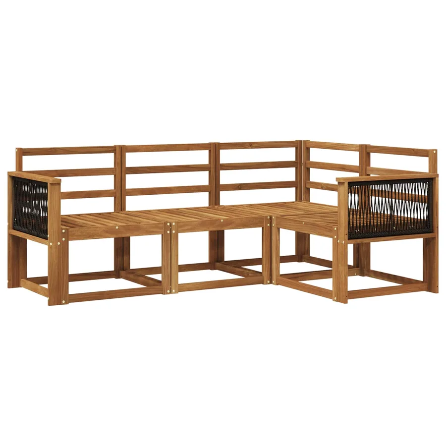 Ensemble de canapés d'extérieur 4 pcs Naturel - 2