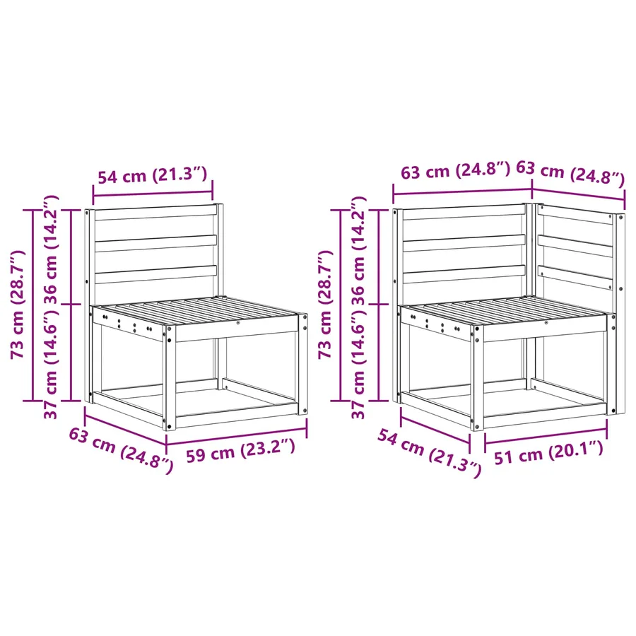 Ensemble de canapés d'extérieur 4 pcs Naturel - 7