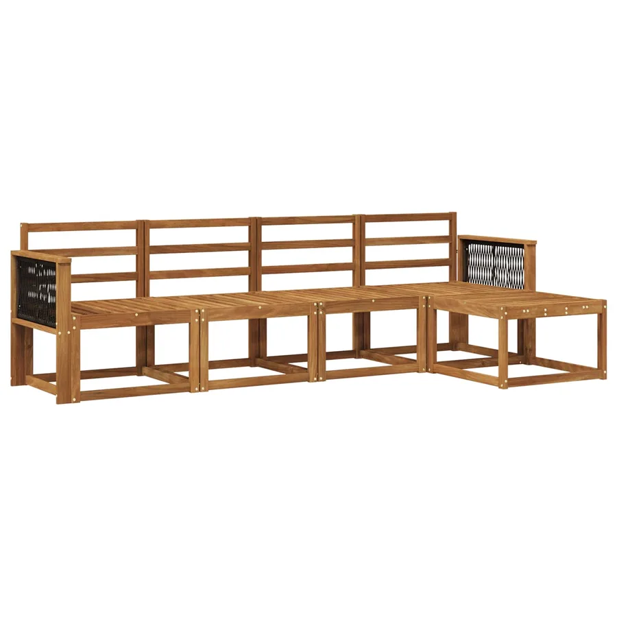 Ensemble de canapés d'extérieur 5 pcs Naturel - 2