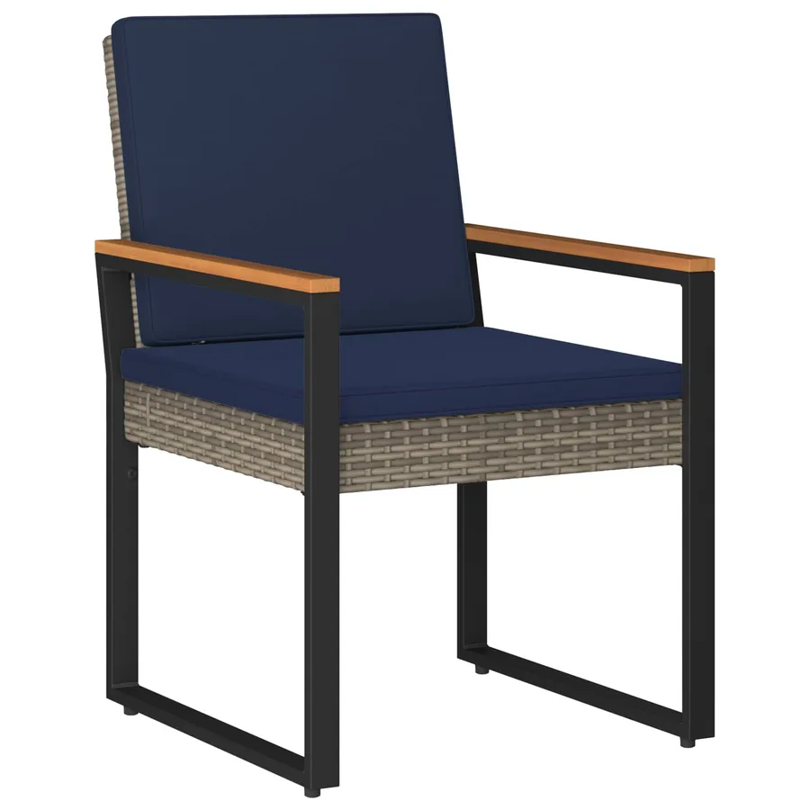 Ensemble de meubles d'extérieur 3 pcs Gris et bleu marine - 4